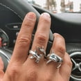 thumbnail image 2 of XISAOK 2 Pieces Animals Shark Rings Open Adjustable Ring Alloy Best Gift for Women Men, 2 of 8