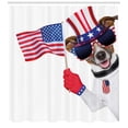 thumbnail image 3 of Ambesonne 4th of July Shower Curtain, Patriotic Pet Dog, 69"Wx84"L, Multicolor, 3 of 3