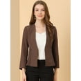 thumbnail image 3 of Chaqueta Corto Allegra K Oficina Mujer Sin Cuello Cremallera Café XS, 3 of 6