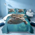 thumbnail image 2 of Erosebridal Coastal Otter Quilt King, Ocean Animal King Coverlet Set, Reversible 3pcs, 1 Bedspread and 2 Pillowcases, 2 of 7