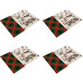 thumbnail image 1 of Juego de 4 tapetes de cocina reversibles de algodón con diseño de nieve invernal, 1 of 5
