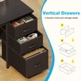 thumbnail image 4 of 51 Inch Computer Desk with File Drawers & USB Power Outlets- Reversible Home Office Desk with Storage Shelves, Work from Home, Writing Table for Bedroom, Black, 4 of 9