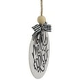 thumbnail image 4 of Northlight Wooden "Merry & Bright" Disc Christmas Ornament with Plaid Bow - 4" - Black and White, 4 of 4