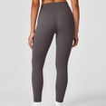 thumbnail image 4 of HTQWLP Women's High Waisted Leggings, Tummy Control Compression Fitness Yoga Pants, Soft Stretchy No Front Seam Leggings - Dark Gray XXL, 4 of 6