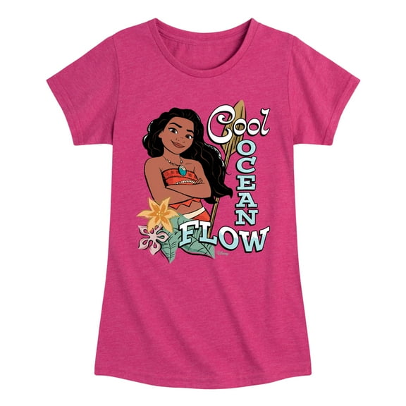 Disney - Cool Ocean Flow Moana - Toddler & Youth Girls Short Sleeve Graphic T-Shirt
