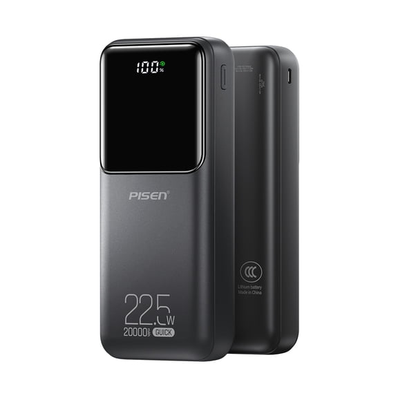 PISEN 20000mAh 3C Certified Portable Charger, 22.5W Fast Charging Power Bank with USB-C & Dual USB-A Ports, LED Display , Travel Battery Pack for iPhone, Samsung, Android