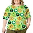 thumbnail image 2 of CLOOCL Plus Size Shirts for Women Clover Printed Blouse Loose Casual Mid Sleeve Tops, 2 of 6