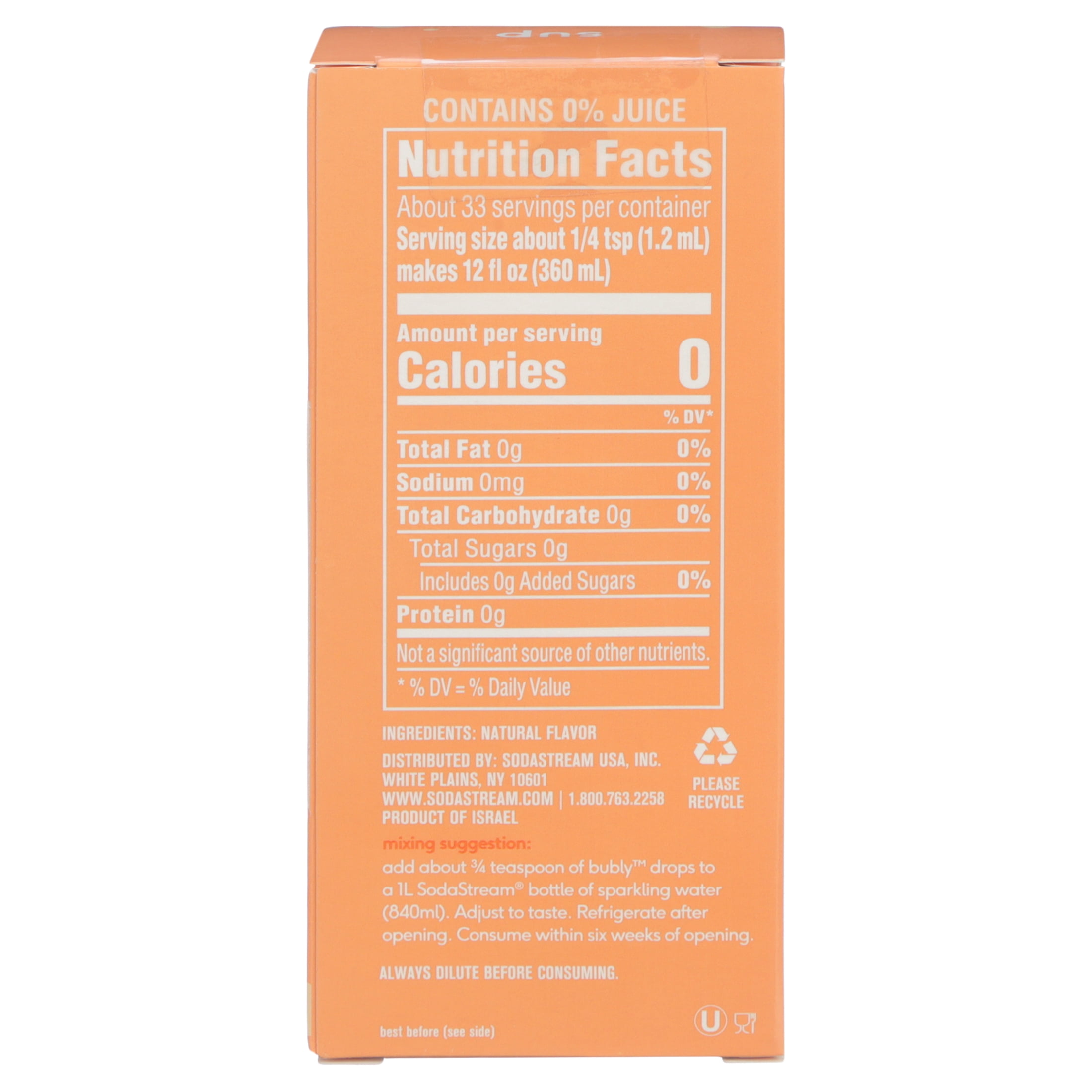 SodaStream bubly Drops Peach Flavored Sparkling Water Drink Mix, 3 Count, 440 ml