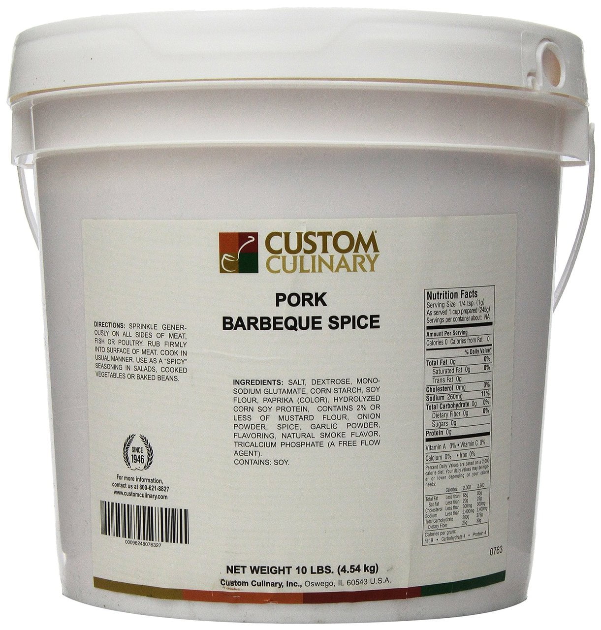 Custom Culinary Pork Barbeque Spice, 10 Pound