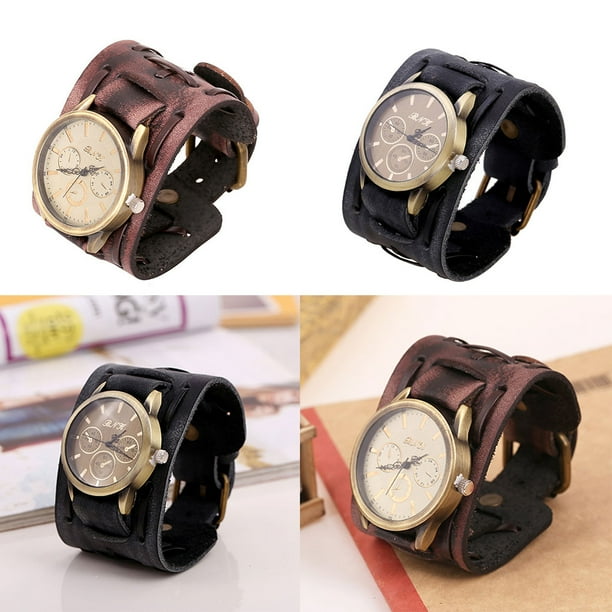 Vintage wide leather watch bands sale