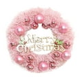 thumbnail image 2 of Pink Christmas Wreath 18 Inch Artificial Door Wreath With Ornament Balls Holiday Decoration For Indoor Outdoor Front Door Wall Porch, 2 of 6