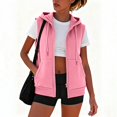 thumbnail image 3 of Misright Women's Zipper Hoodie Sleeveless Slim Fit Hoodie Casual Lightweight Jacket, 3 of 11