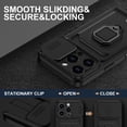 thumbnail image 5 of Hootek Designed for iPhone 16Pro Case, Liquid Silicone, Multi-Functional Card Pocket with Lanyard Strap, Adjustable Rope, Shockproof All-Round Protection, TPU Soft Phone Case for iPhone 16Pro, Black, 5 of 7