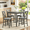Gray01, variant on Gewnee 5-Piece Counter Height Dining Set – 34.5" Square Wooden Table + 4 Upholstered Chairs,Space-Saving Design for Small Kitchen and Dining Room,Gray