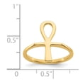 thumbnail image 3 of 14K Yellow Gold Ring Band Themed Polished Ankh Egyptian Cross, Size 9, 3 of 5