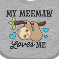 thumbnail image 4 of Inktastic My Meemaw Loves Me with Sloth and Hearts Boys or Girls Baby Bib, 4 of 4