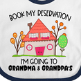 thumbnail image 4 of Inktastic Book My Reservation I'm Going to Grandma and Grandpa's Boys or Girls Baby Bib, 4 of 4