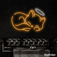 thumbnail image 2 of Craftnamesign Cat Angel Neon LED Sign, Cat Lover Gifts, Kid Room Decor, 2 of 4