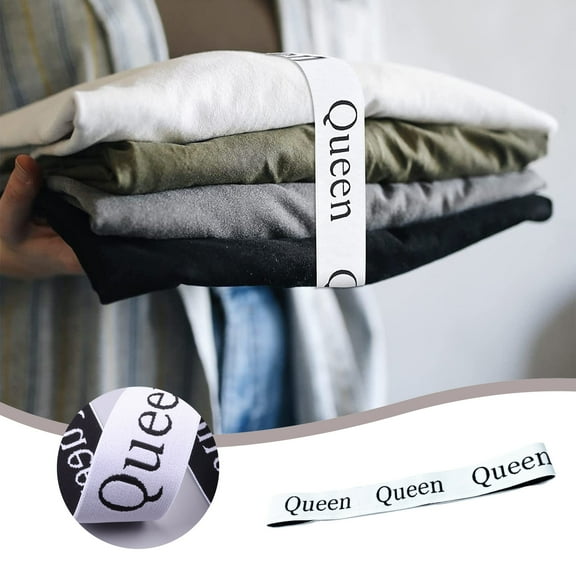 XYRSRUW Bed Sheet Organizer Bands, Sheet Storage Straps for Closet Organization, Elastic Bedding Bands for Linen Management, Durable Sheet Keepers for Efficient Bedding Storage(White,Queen)