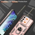 thumbnail image 4 of for Samsung Galaxy S21 FE Case with Anti-Explosion Screen Protector, Build in 360° Rotating Ring Kickstand [Military Grade] Protective Case for Galaxy S21 FE 5G, Rose Gold, 4 of 13
