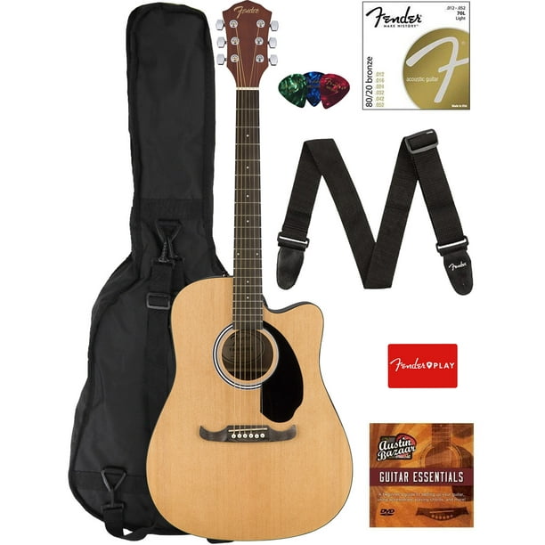 Fender FA125CE Dreadnought Cutaway AcousticElectric Guitar Natural