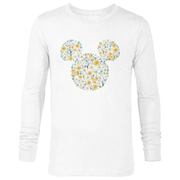 Disney Mickey Mouse March Birth Month Birthstone & Flowers - Long Sleeve T-Shirt for Men - Customized-White