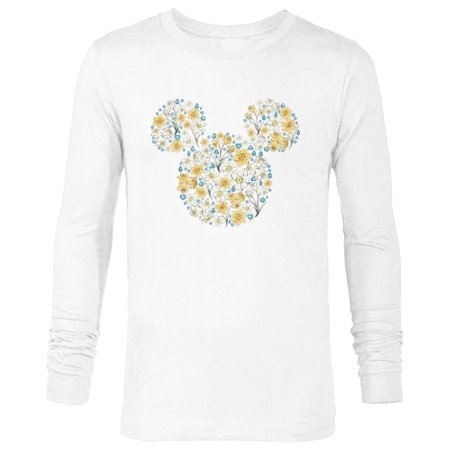 Disney Mickey Mouse March Birth Month Birthstone & Flowers - Long Sleeve T-Shirt for Men - Customized-White