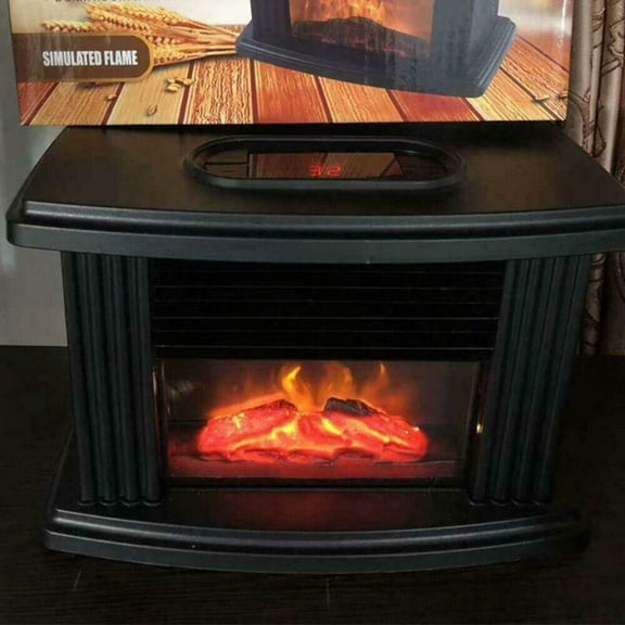 3D Electric Fireplace,1000W Small Air Heater,Adjustable Heater for Living Rooms & Bedrooms & Basements & RVs & Garages & Apartments,Etc