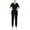 A-Black, variant on Jinhomg Women's Nurse Scrubs Set 2 Piece Casual Solid Scrub Suits Casual Loose Short Sleeve V-Neck Tunic Tops and Jogger Pants with Pockets Clearance Items for Women Black L