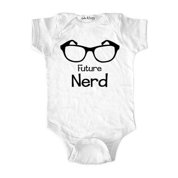 Future nerd with glasses - wallsparks cute & funny Brand - baby one piece bodysuit - Great baby shower gift!