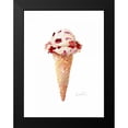 thumbnail image 2 of Loreth, Lanie 12x14 Black Modern Framed Museum Art Print Titled - Watercolor Ice Cream Cone II, 2 of 5