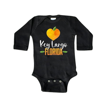

Inktastic Key Largo Florida Orange in Heart Gift Baby Boy or Baby Girl Long Sleeve Bodysuit