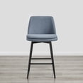 thumbnail image 2 of CHITA 27 inch Counter Height Swivel Bar Stools Low Back Set of 4,Fabric in Capri Blue, 2 of 7