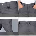 thumbnail image 6 of Ceisia Men Multi Pocket Ripstop Cargo Shorts Elastic Waistband Drawstring Outdoor Workwear Casual Bottoms Gray M Gift, 6 of 7