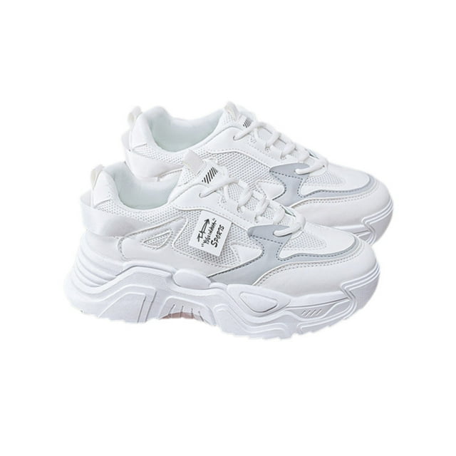Zapatos casuales for mujer moda de estilo coreano, zapatos deportivas, blanco