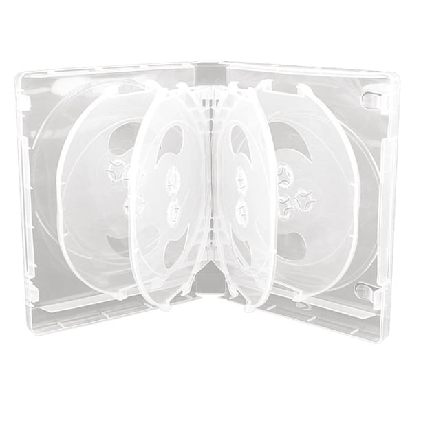 Caja de almacenamiento de CD, paquete de 10 unidades, estuche de plástico de doble cara para CD, estuche para CD de coche, estuche grueso para DVD, color blanco