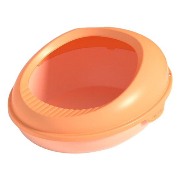 Semi Open Cats Litter Box High Sided Easy Cleaning Bedpan Durable Sandbox Toilet Orange