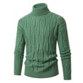 thumbnail image 2 of Men's Turtleneck Cable Knit Sweater Long Sleeve Pullover Warm Winter Top, 2 of 5