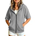 thumbnail image 3 of YUANxueke Boys & Girls Detachable Sleeve Sweatshirt Casual Fall Winter Warm Hoodie Jacket,Gray,11 Years, 3 of 7