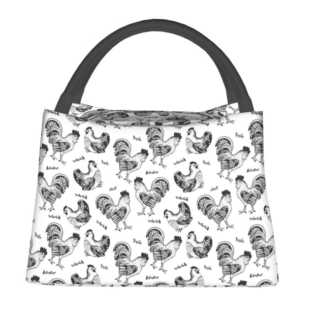 Disketp Retro Rooster Bolsa Térmica Estampada, Bolsa Térmica Aislante para Almuerzo, Playa y Campamento