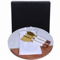 thumbnail image 3 of 12"  Wood and Marble and Gold Cheese Board and Knife Set, 3 of 5