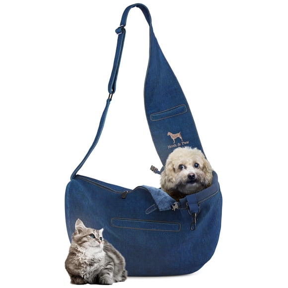Correa acolchada de mezclilla NOAH & PAW para perros, 1,5 a 4,5 kg