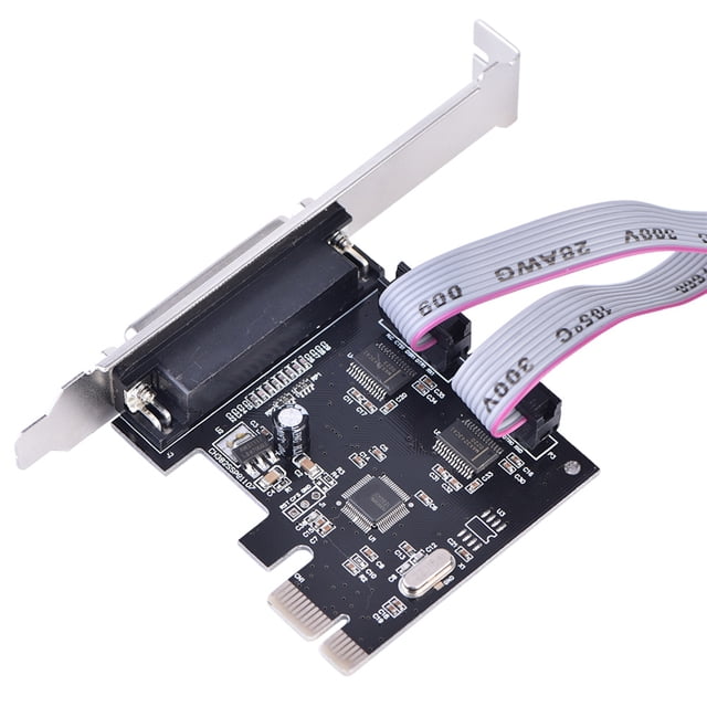Tarjeta adaptadora Bling Bling PCIE a 2 puertos seriales DB9 RS232 y 1 puerto LPT paralelo DB25