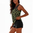 thumbnail image 7 of longantii Tankinis Swimwear for Women Two Piece Floral Print Blouson Tank Top Tummy Control Modest Swimsuits with High Waist Swim Shorts Tankini Swimwear Army Green XL, 7 of 7