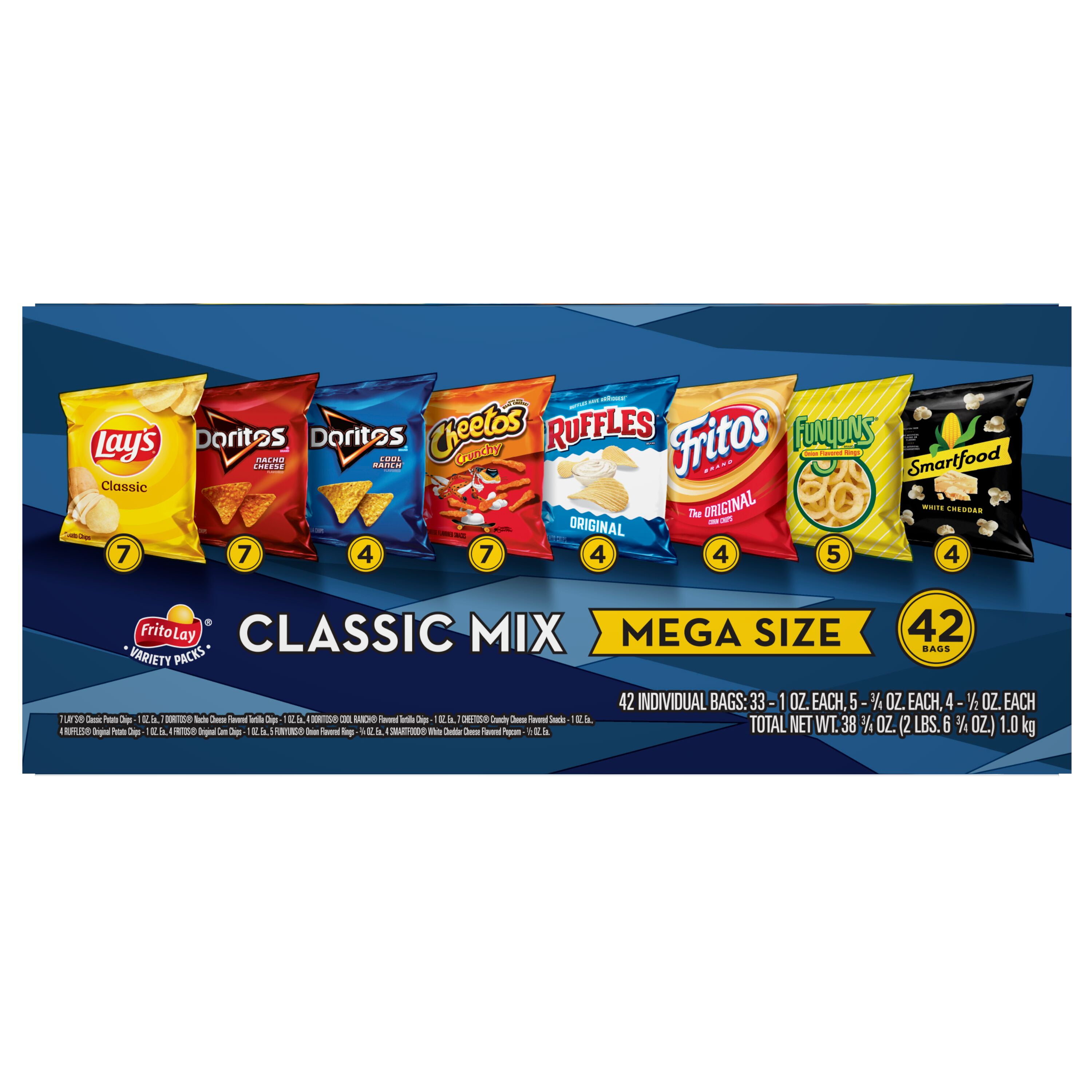 Frito-Lay Classic Mix Mega Size Variety Pack, 42 Count