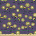 thumbnail image 2 of Floral Fabric by the Yard, Vivid Rhythmic Print of Happy Funny Sunflowers, Decorative Upholstery Fabric for Chairs & Home Accents, Purple Earth Yellow by Ambesonne, 2 of 5