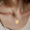 thumbnail image 1 of Ohmyroo Delicate Mirror Titanium Steel Engraved Necklace Personalized Round Pendant Birthday Gift For Family, 1 of 9
