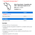 thumbnail image 2 of Water Pump Gasket - Compatible with 2003 - 2004 Toyota Tundra 3.4L V6, 2 of 2