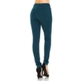 thumbnail image 4 of Auliné Collection Womens Solid Slim Fit Color Skinny Stretchy Ponte Pants Teal L, 4 of 4