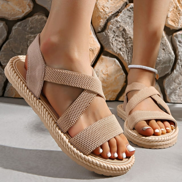 WILLBEST Sandalias Flexi De Verano Para Mujer, Sandalias De Punta Abierta, Suela Gruesa, Informales, Cómodas, Para Playa